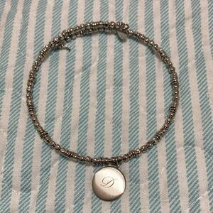 Silver “D” initial bracelet